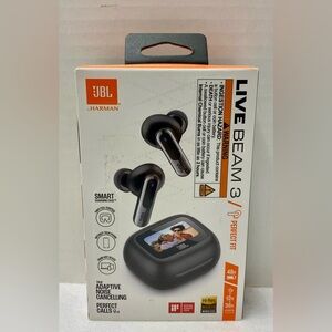 JBL Live Beam 3 True Wireless Bluetooth Earbuds - Black